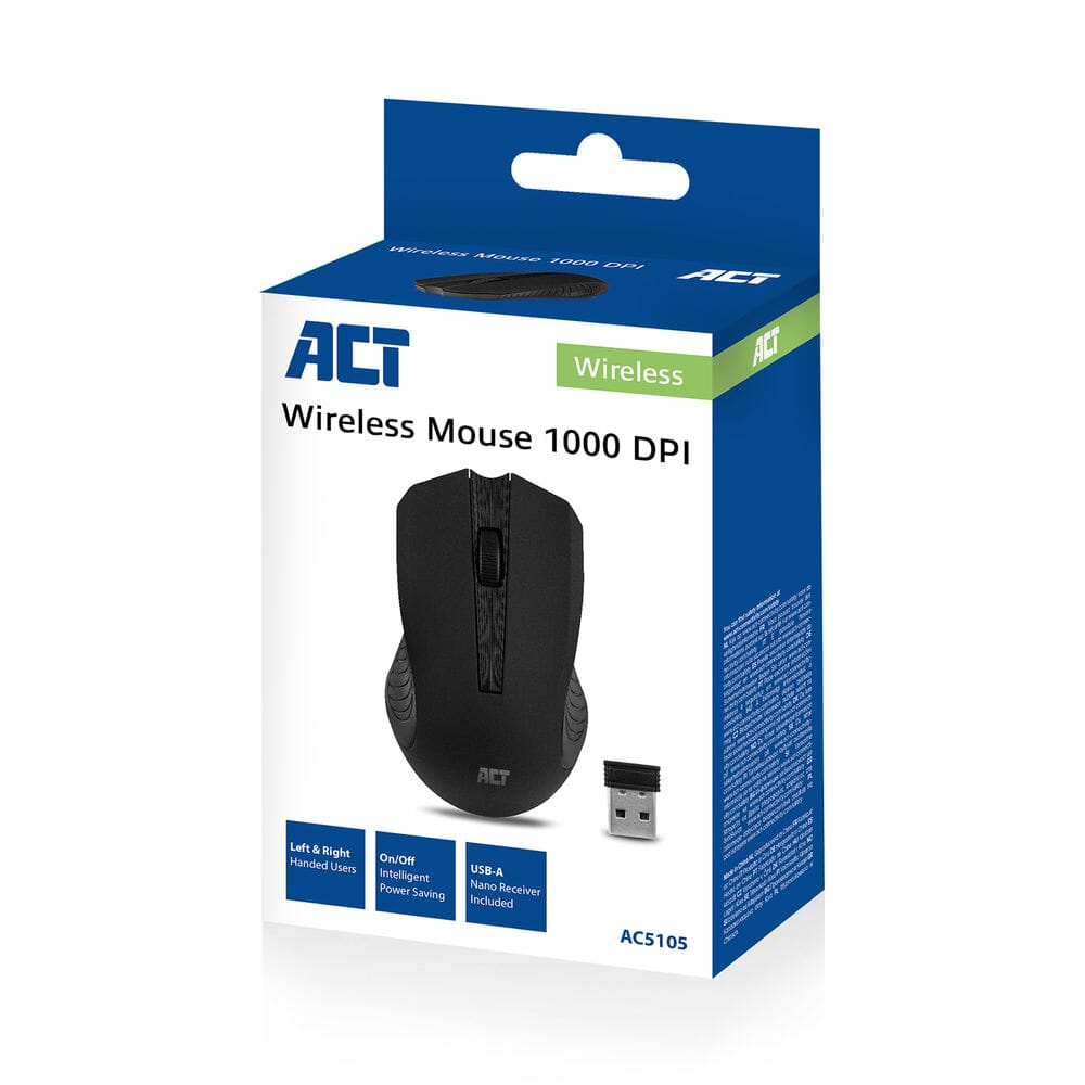 Act Wireless Maus, 1000 dpi, schwarz
