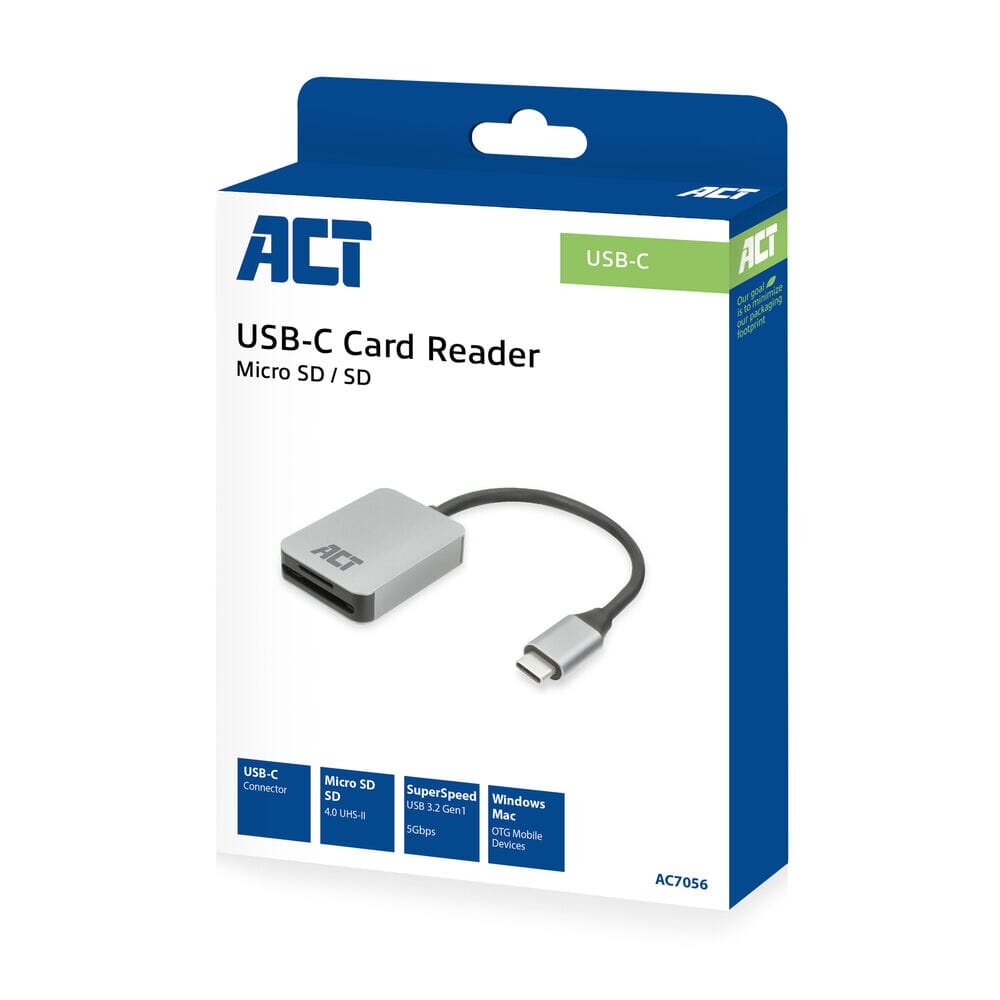 Act USB-C-Kartenleser für SD und Micro SD, SD 4.0 UHS-II