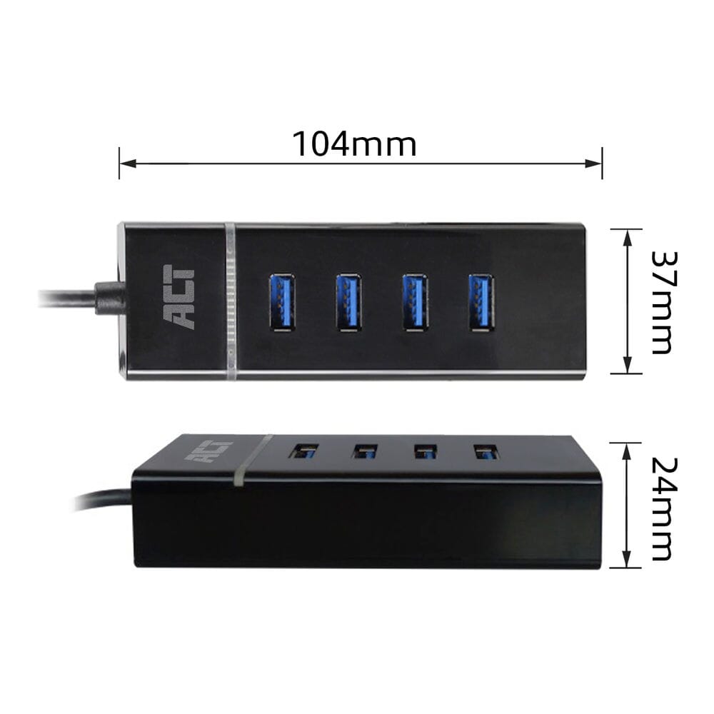 ACT-Konnektivität USB-C-Hub 3.2 mit 4 USB-A-Anschlüssen