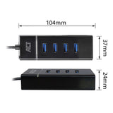 ACT-Konnektivität USB-C-Hub 3.2 mit 4 USB-A-Anschlüssen