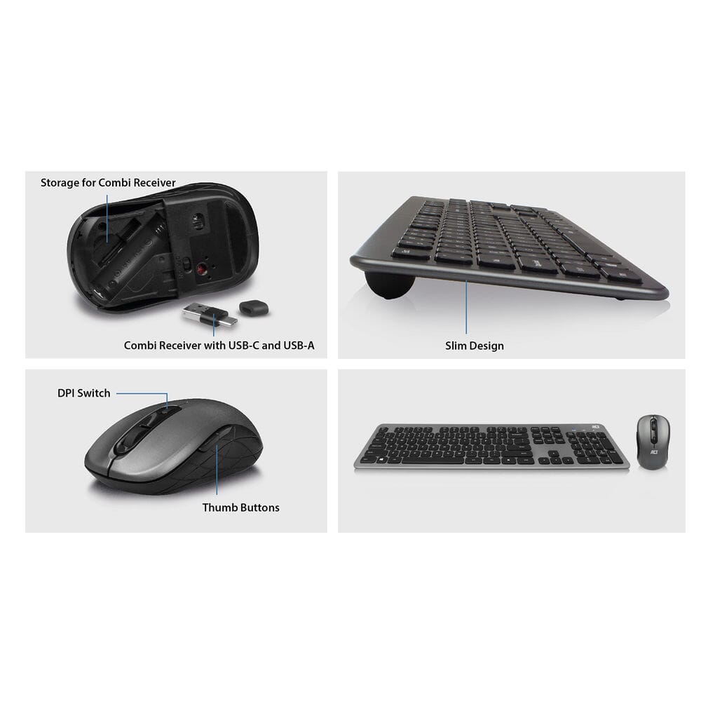 Act Wireless Set mit Tastatur und Maus (QWERTY Us Layout)
