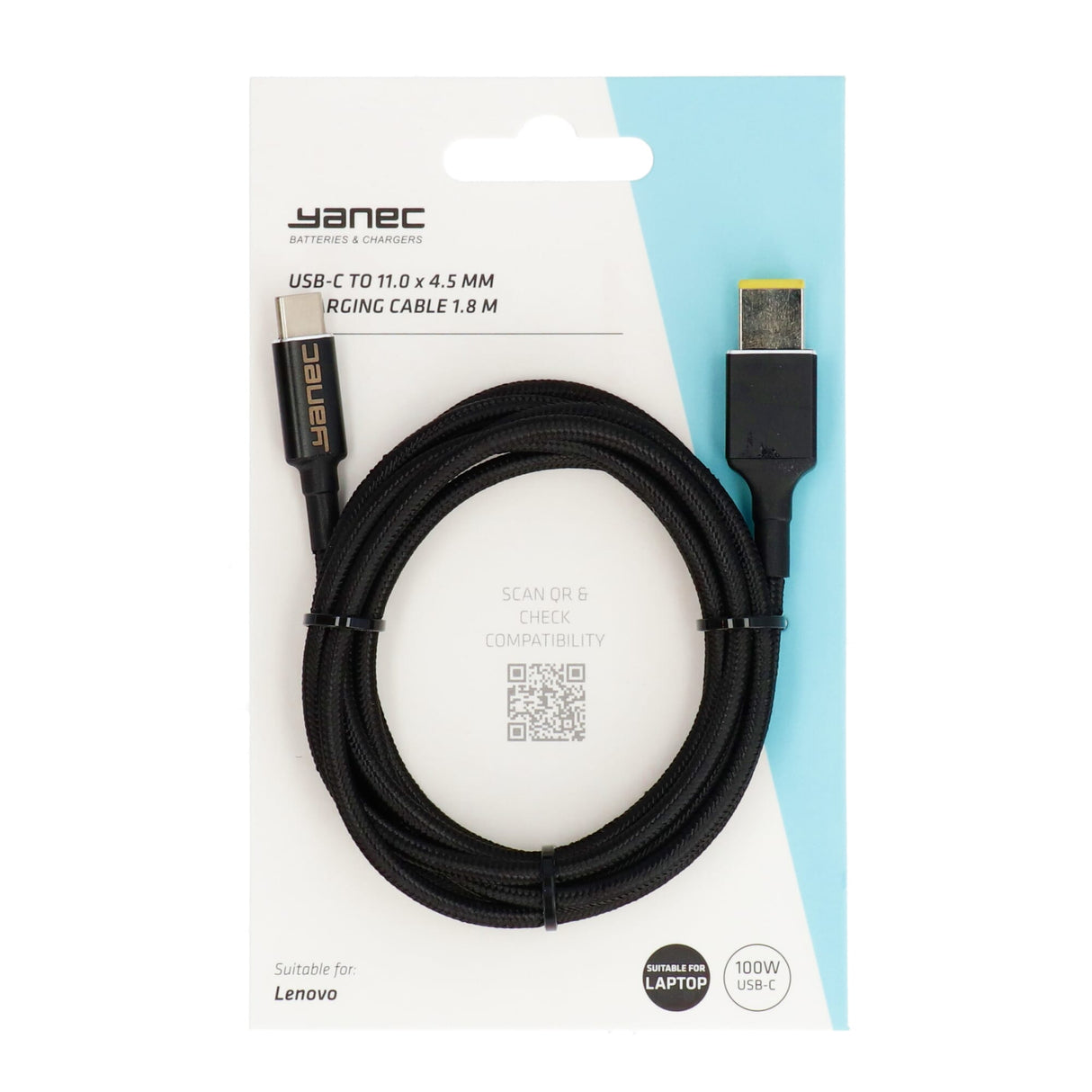 Yanec USB-C auf 11,0 x 4,5 mm Ladekabel 1,8 m