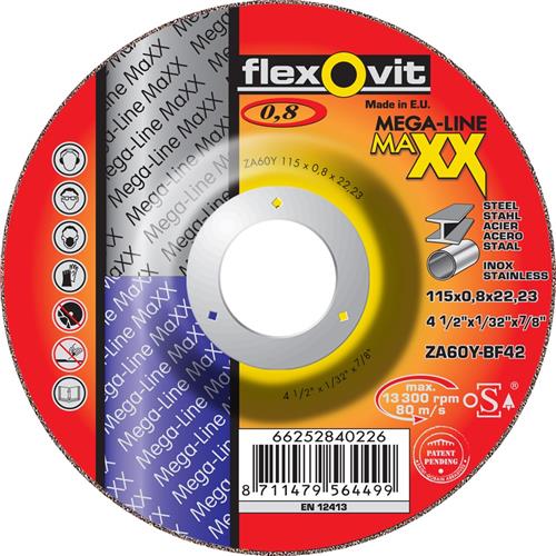 Flexovit DSS Maxx Edelstahl 125x0,8x22,23 ZA60Y T42 | 25 Stück