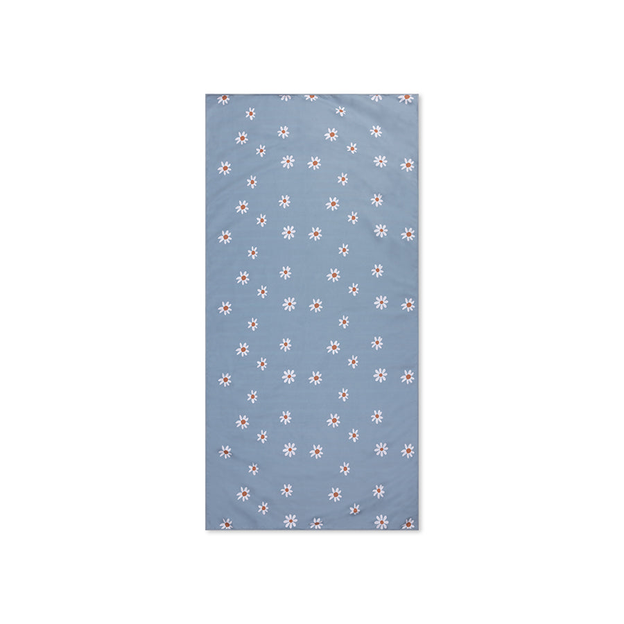 Gänseblümchenblume | blaues Mikrofaserhandtuch 135 x 65 cm