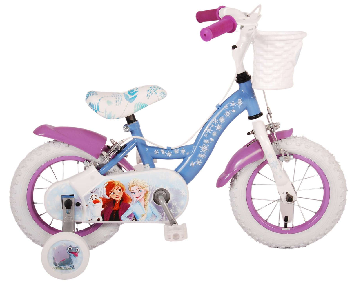 Disney Frozen 2 Kinderfiets Meisjes 12 inch Blauw Paars Twee handremmen