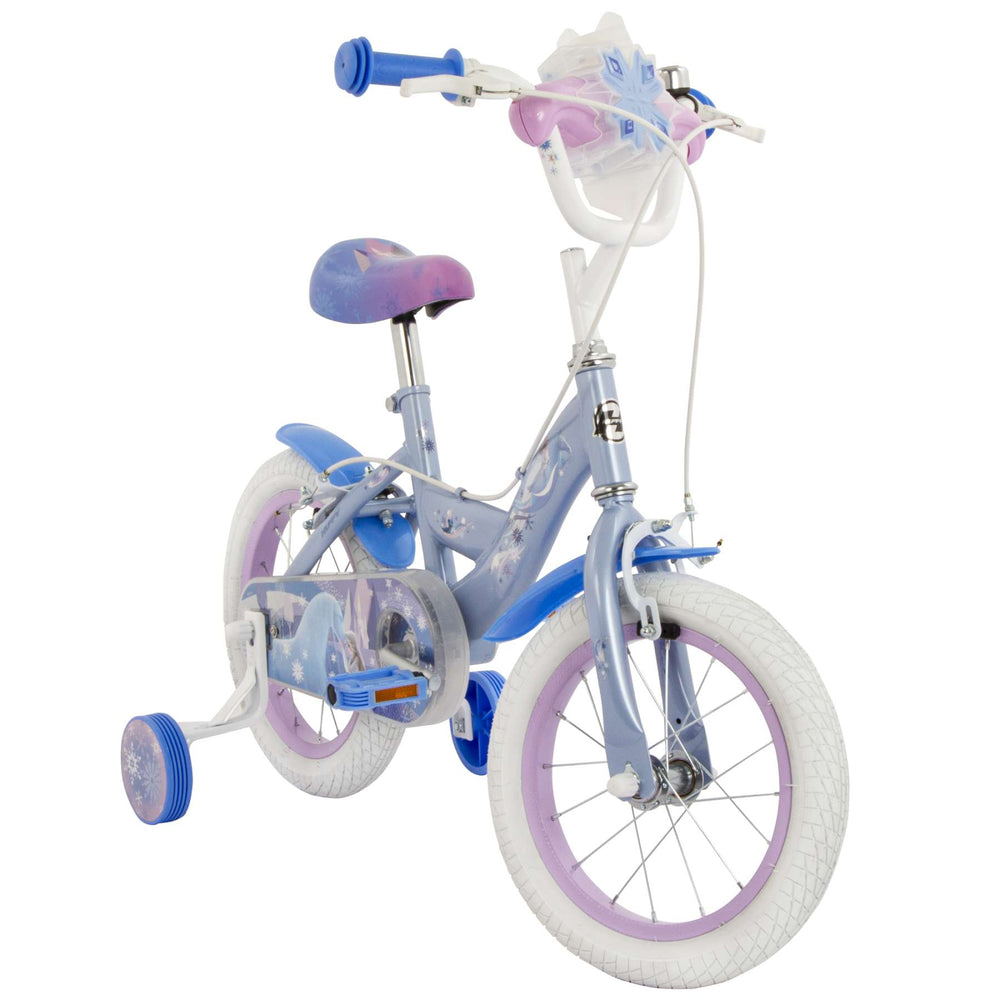 Huffy disney frozen 2 kinderfiets - meisjes - 14 inch - blauw paars - twee handremmen
