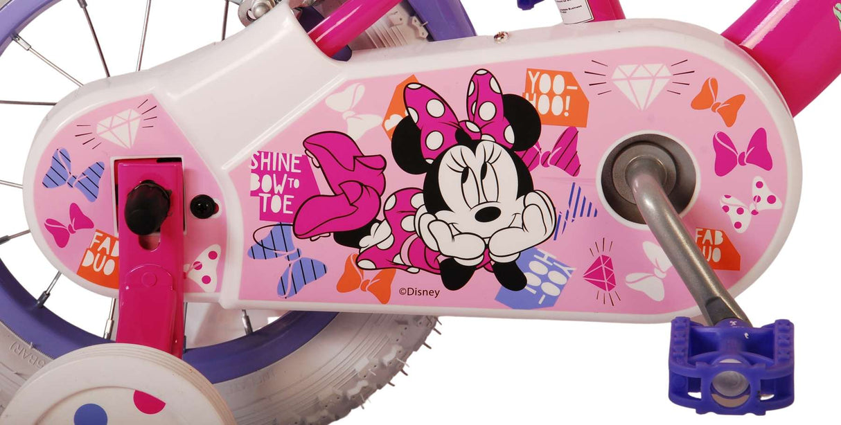 Disney Minnie søteste noensinne! Barnas sykkeljenter 12 tommer rosa to håndbremser