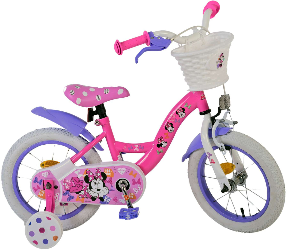 Disney minnie cutest ever! kinderfiets - meisjes - 14 inch - roze