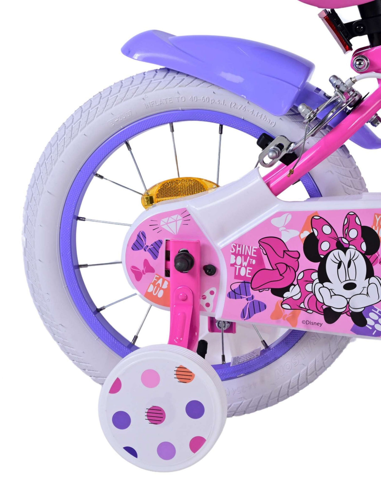 Disney Minnie Børns cykelpiger 14 tommer lyserøde to håndbremser