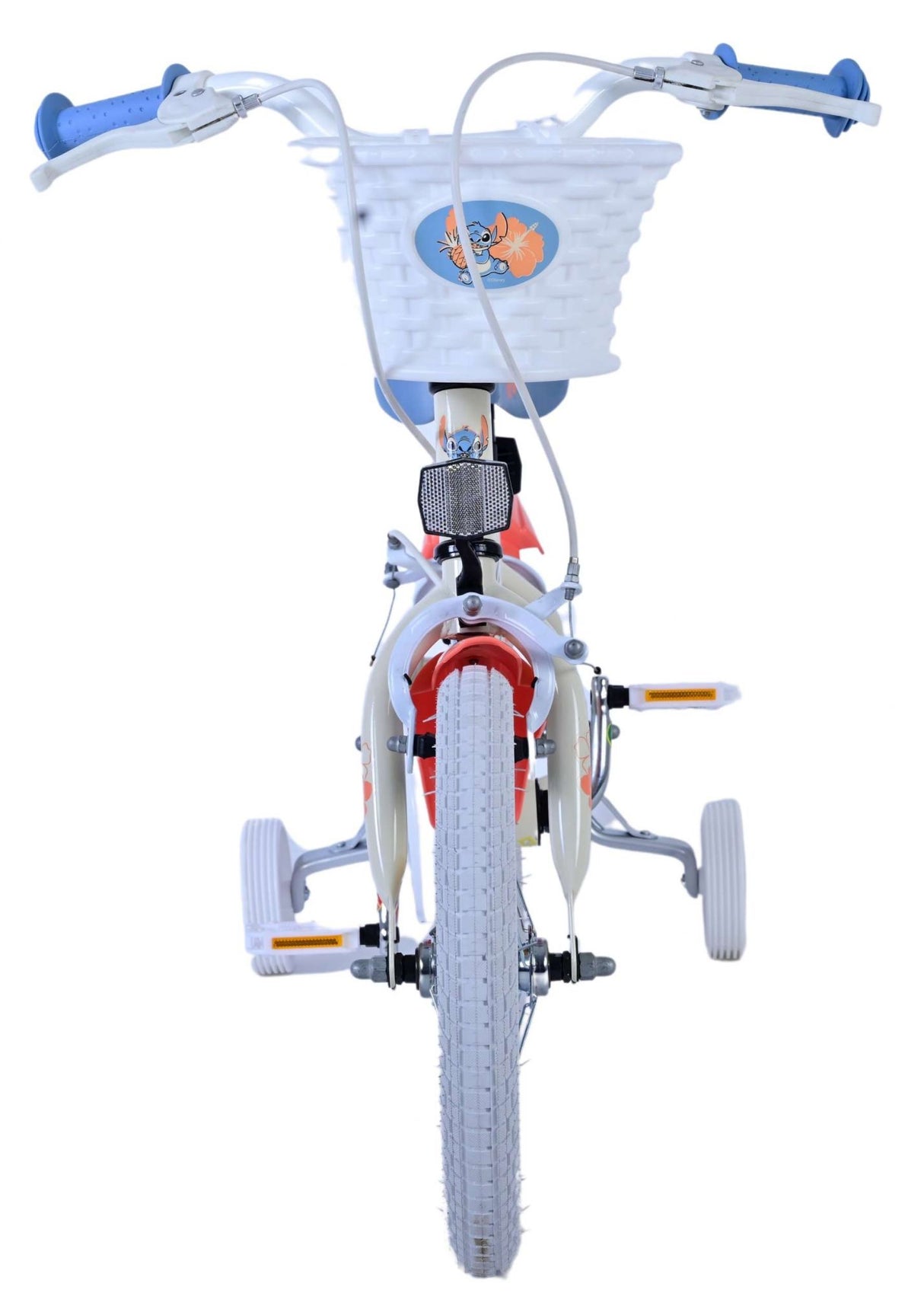 Stitch Disney Children's Bicycle - Mädchen - 14 Zoll - Creme Korallenblau - Zwei Handbremsen
