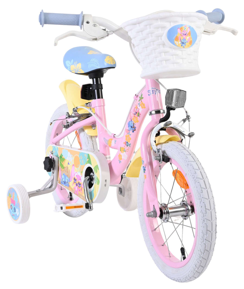 Stich Disney Stitch Kinderfahrrad – Mädchen – 14 Zoll – Pink – zwei Handbremsen