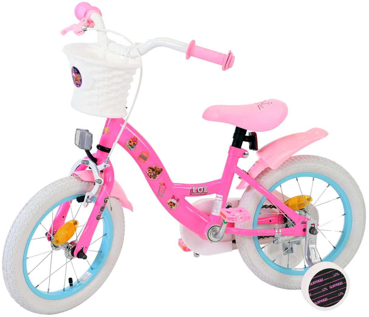 Volare Puppen-Kinderfahrrad – Mädchen – 14 Zoll – Rosa