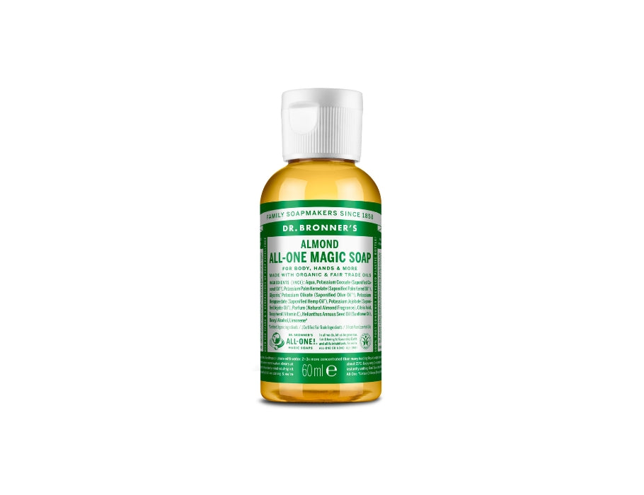 Dr. Bronner's Flüssigseife – reines Kastilien – Mandel – 60 ml