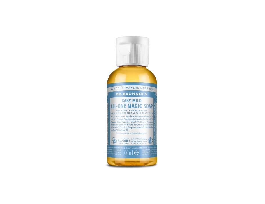 Dr. Bronners flüssige Seife - reines Kastilien - Baby - Parfümfrei - 60 ml