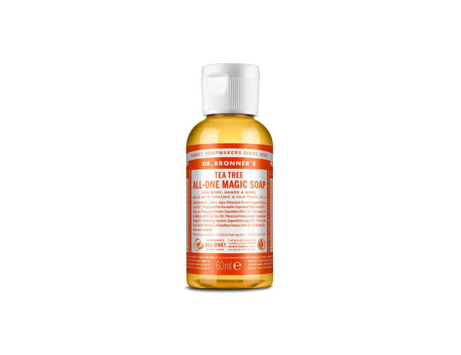 Dr. Bronner's Flüssigseife – reines Kastilien – Teebaum – 60 ml