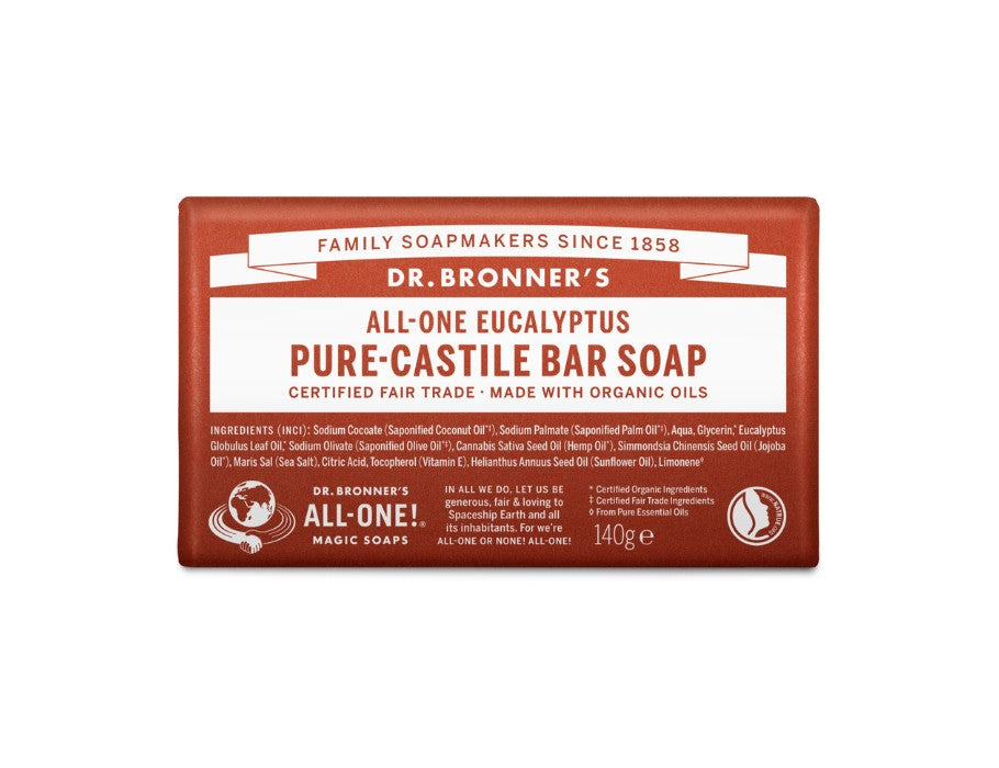 Dr. Bronner's Seifenstück – reines Kastilien – Eukalyptus