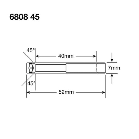 Enduro-Lager 6808 LLB BO 45 - ABEC 5 - Schwarzoxid (Schrägkontakt) - 40x52x7 (45°)