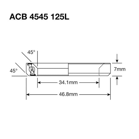 Enduro-Lager ACB 4545 125L SS – 440c rostfrei (Schrägkontakt) – 34,1 x 46,8 x 7 (45 x 45°)