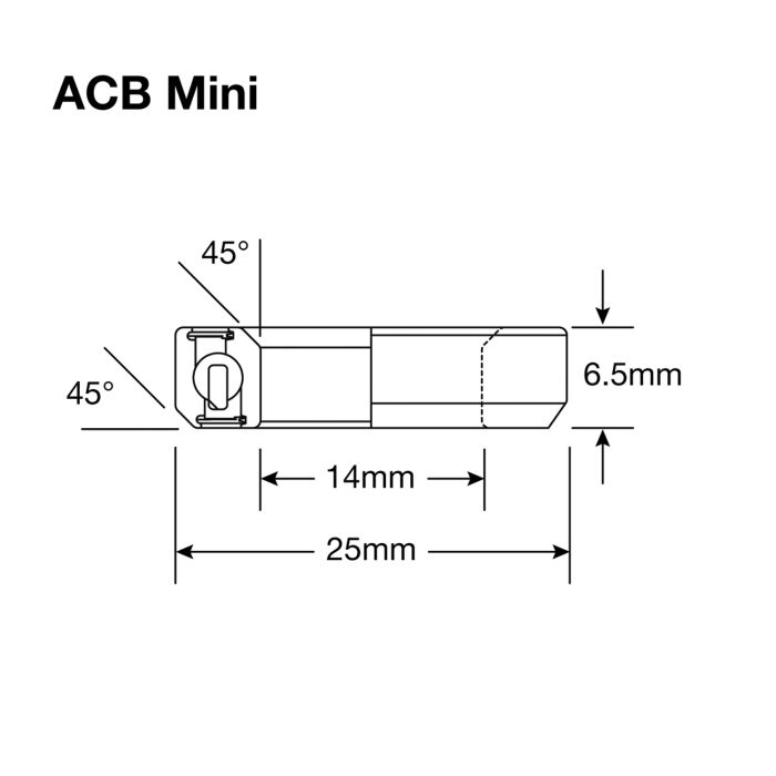 Enduro-Lager ACB Mini SS - 440c rostfrei (Schrägkontakt) - 14,2x25x6,5 (45x45°)