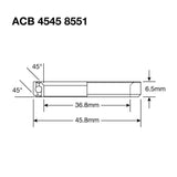 Enduro-Lager ACB 4545 S8551 BO – ABEC 5 – Schwarzoxid (Schrägkontakt) – 36,8 x 45,8 x 6,5 (45 x 45°)