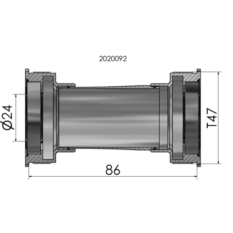 Plattenschaufel Elende Fadenanpassung T47 Shimano Innen 86 mm