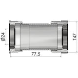 Elvedes Tretlagergewinde passend für T47A (Cervélo) für 24-mm-Shimano