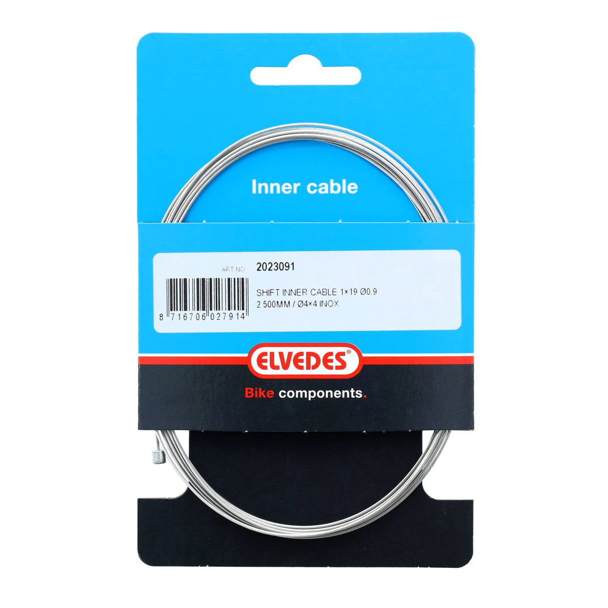 Elvedes Switch Inner Cable Ø0.9mm 2500mm Nø4x4 Rostfritt stål