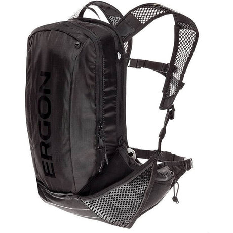 Ergon BX2 EVO -Rucksack Schwarz Leichtes Leichter geeignet für Tagesausflüge 10 + 1,5 l Volumen wasserdichtes Polyester -Nylon Weitere Montagesystem einschließlich Regenabdeckung