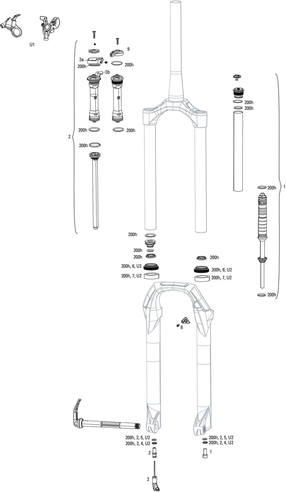 Rockshox Federgabel Judy Silver TK 27,5 Boost Susp.Fork RS Judy Sil.TK 100 mm Schwarz