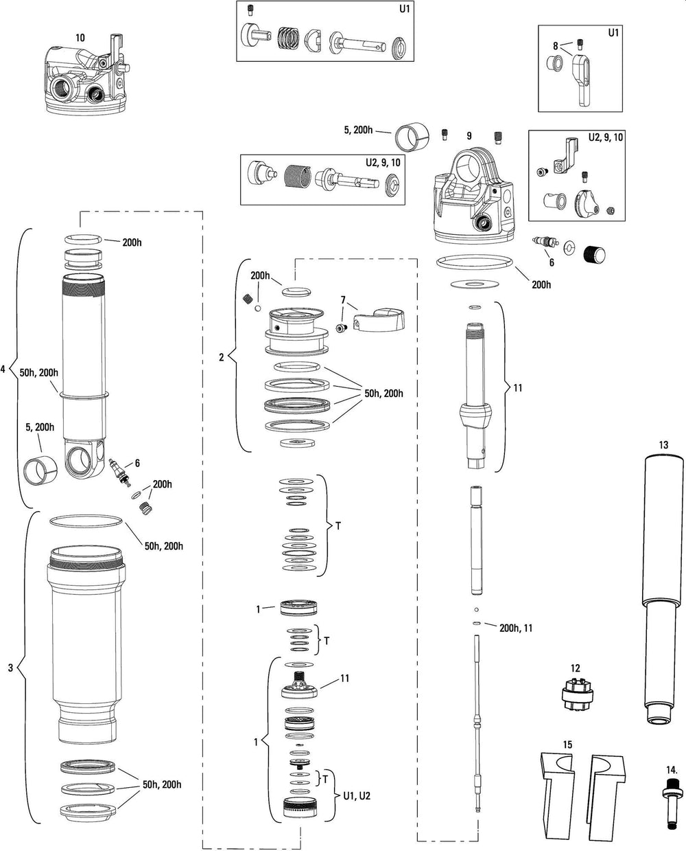 Rockshox Stoßdämpfer Sidluxe Ultimate 3P Hinterradstoßdämpfer RS Sidluxe Ult.3P 170 x 27,5 mm