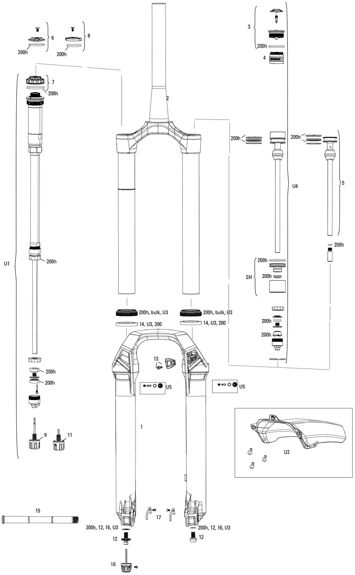 Rockshox Federgabel Lyrik Ultimate RC2 27,5 Boost Sus.Fork RS Lyrik Ult.RC2 27,5 Boost 140 mm grün