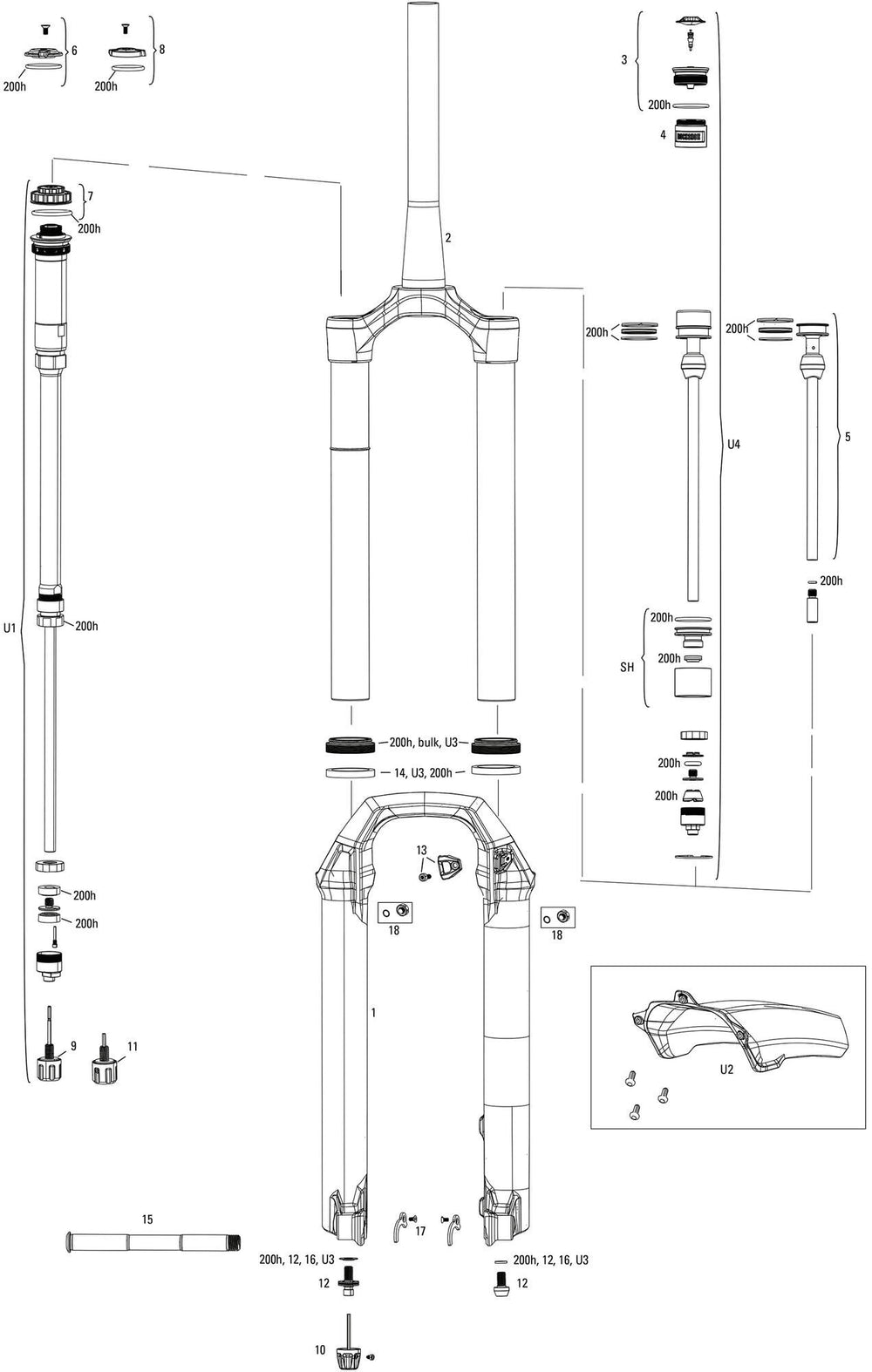 RockShox Federgabel Pike Ultimate RC2 27,5 + 29 Federgabel RS Pike Ult.RC2 27,5 Boost 140mm Sil.