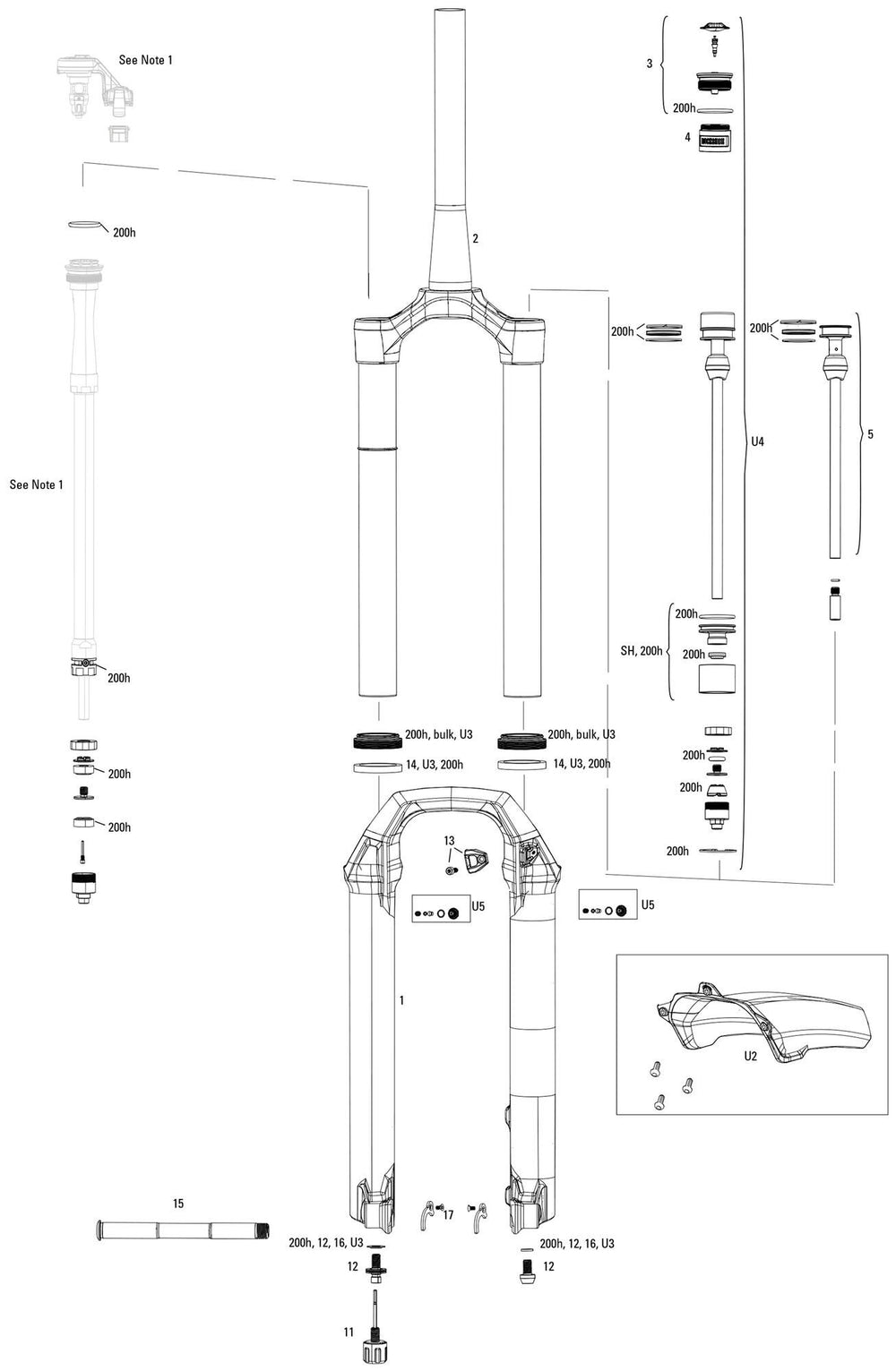 Rockshox Federgabel Pike Ultimate Flight Attendant 27,5 + 29 Boost Federgabel RS Pike Ult.fa 27,5 29 Boost 140 mm bl.