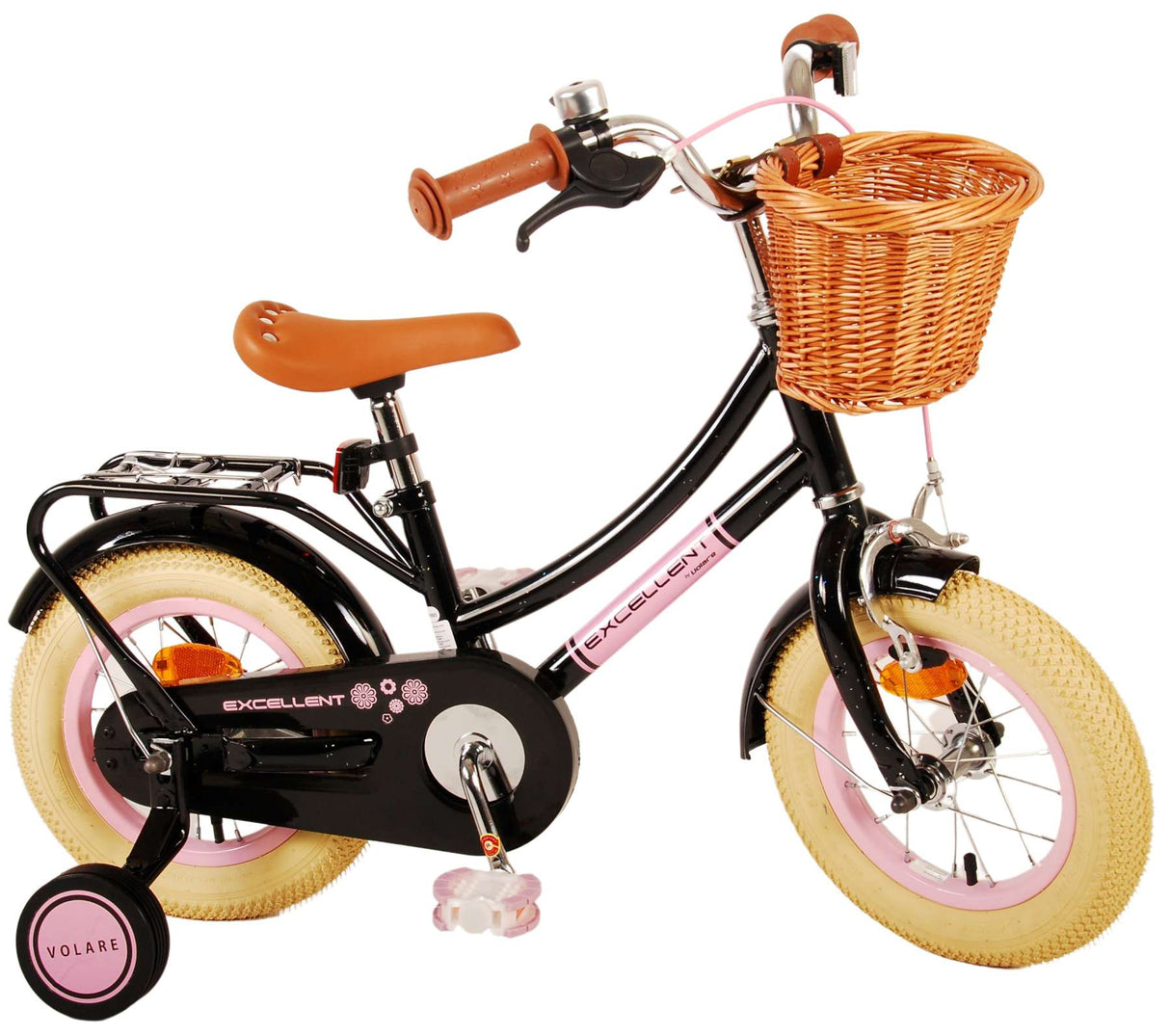 Volare Excellent Children's Bicycle - Girls - 12 Inch - Black