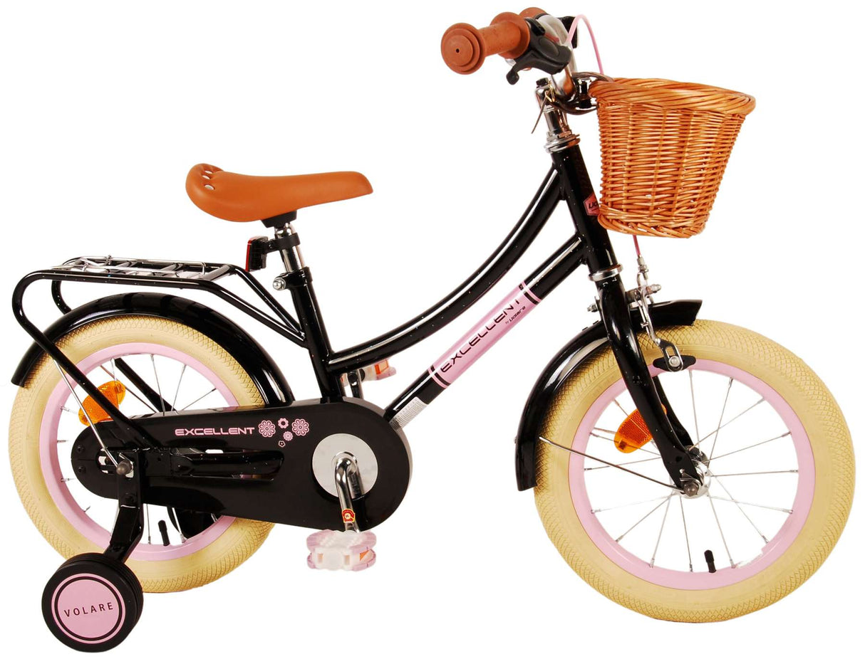 Volare Exzellente Kinderfahrrad - Mädchen - 14 Zoll - schwarz