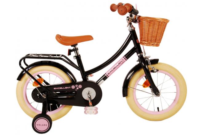 Volare Excellent Children's Bicycle - Girls - 14 Inch - Black