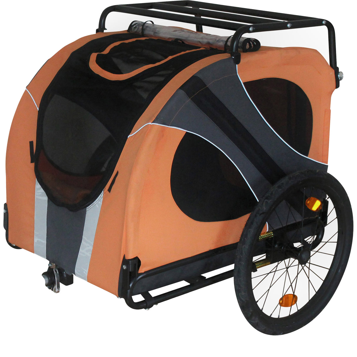 DOGGYRIDE ROMAL15 Trailer - Lätt hundcykelvagn, 50 kg lastkapacitet, 20 tum hjul, svart, bekväm #DoggyRide #roman15 #hondenfietkar