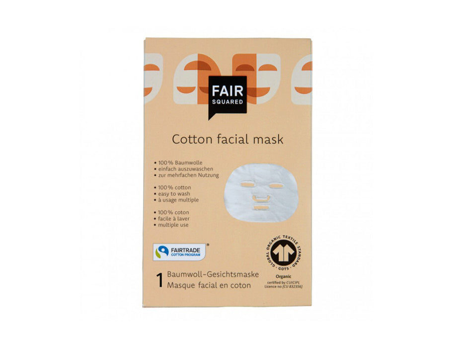 Faire, quadratische Baumwoll-Gesichtsmaske (Stoffmaske)