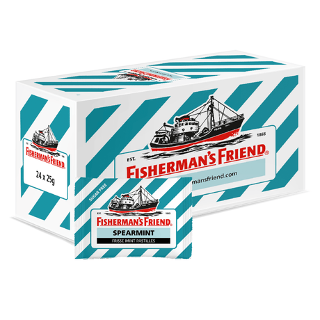 Fisherman's friend spearmint suikervrij (24x 25gr)