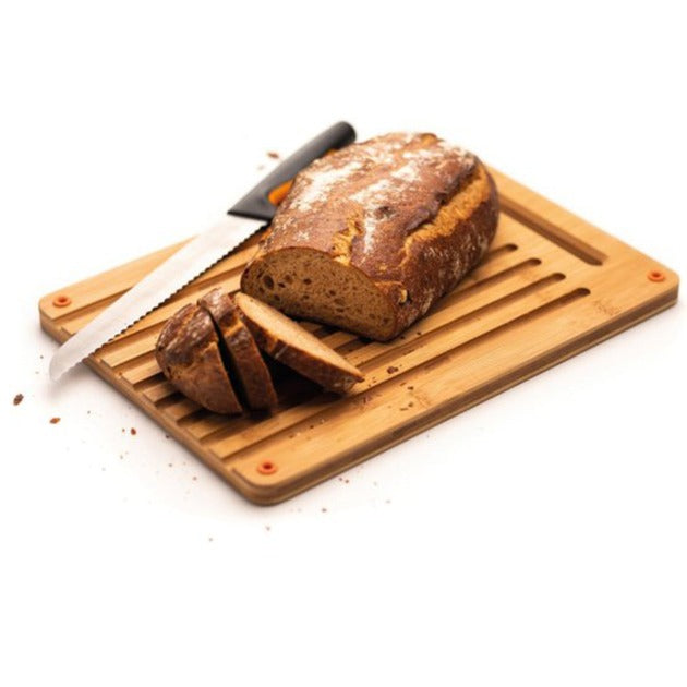 Fiskars Funktional Form Set Bambus Brot Schneidebrett und Messer