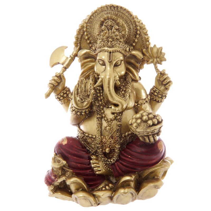 Goldrote Ganesh-Statue, 16 cm