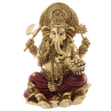 Goldrote Ganesh-Statue, 16 cm