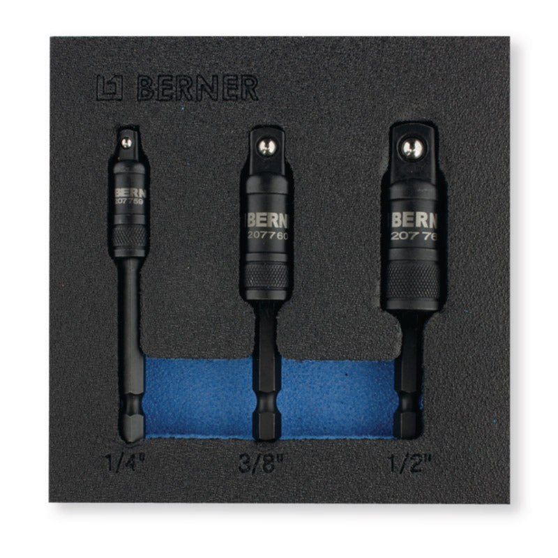 BERNER BITADAPTER SET 1 4 BIT ZU CAP 1 4, 3 8, 1 2