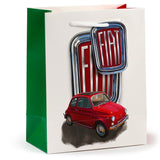 Fiat 500 retro rot weiß - Geschenktüte mittel