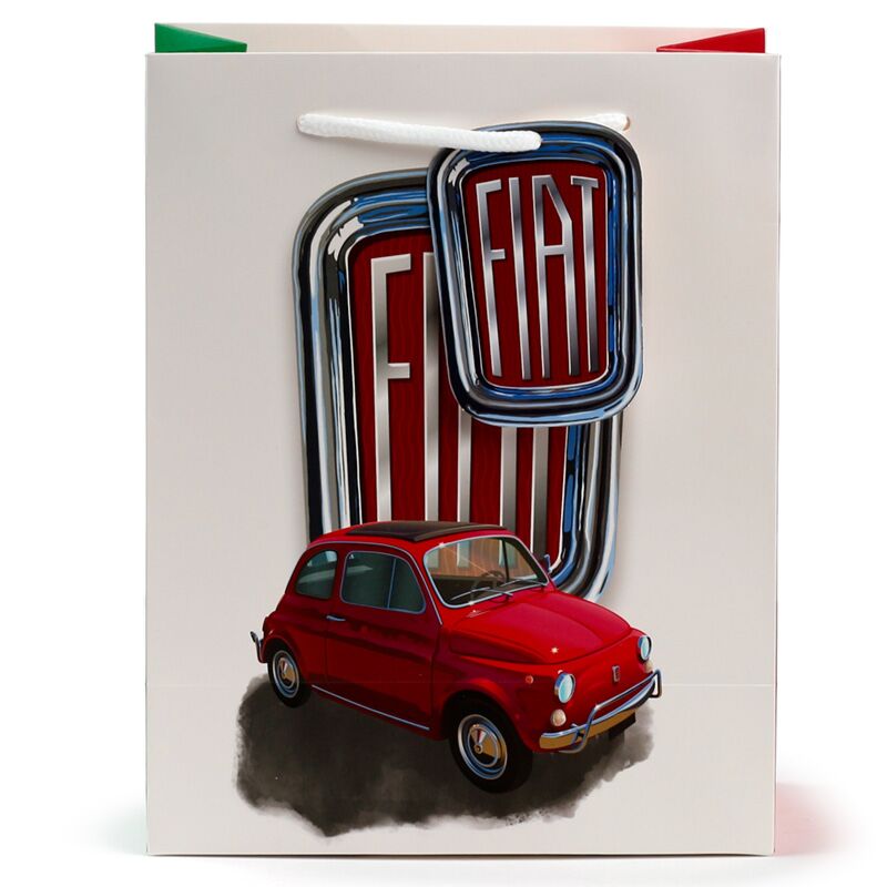 Fiat 500 retro rot weiß - Geschenktüte mittel