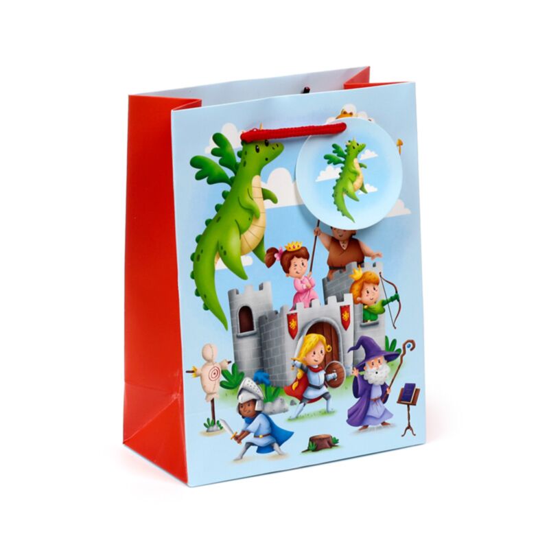 Ritter-Drachen-Geschenktüte, mittelgroß