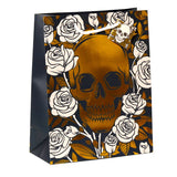 Metallische Totenkopf-Rosen – Geschenktüte groß