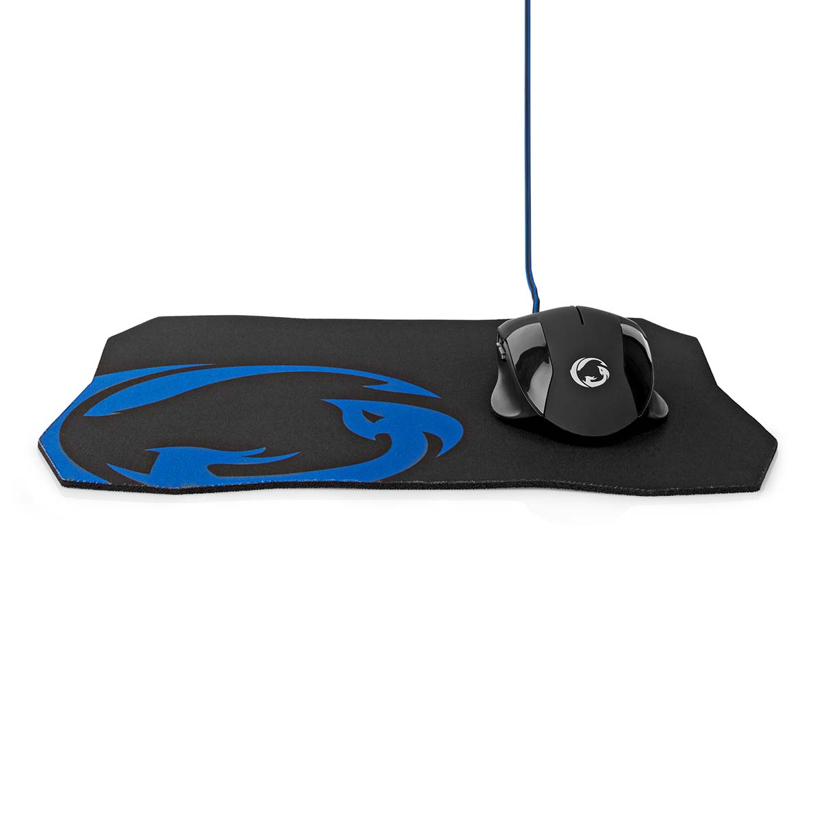 Nedis Gaming-Maus-Mauspad-Set | verkabelt | 1200 2400 4800 7200 dpi | einstellbare dpi | Anzahl der Tasten: 6 | Rechtshänder | 1,50m | ohne Beleuchtung - gmmp110bk
