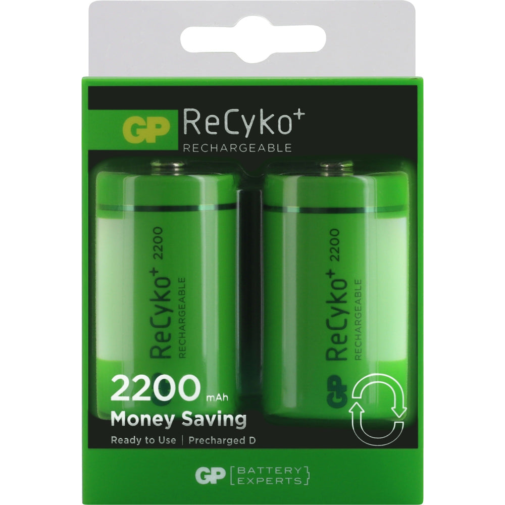GP -Batterien Recyko+ D 2200 2 wiederaufladbare Batterien
