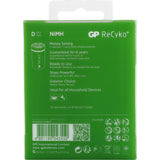 GP -Batterien Recyko+ D 2200 2 wiederaufladbare Batterien